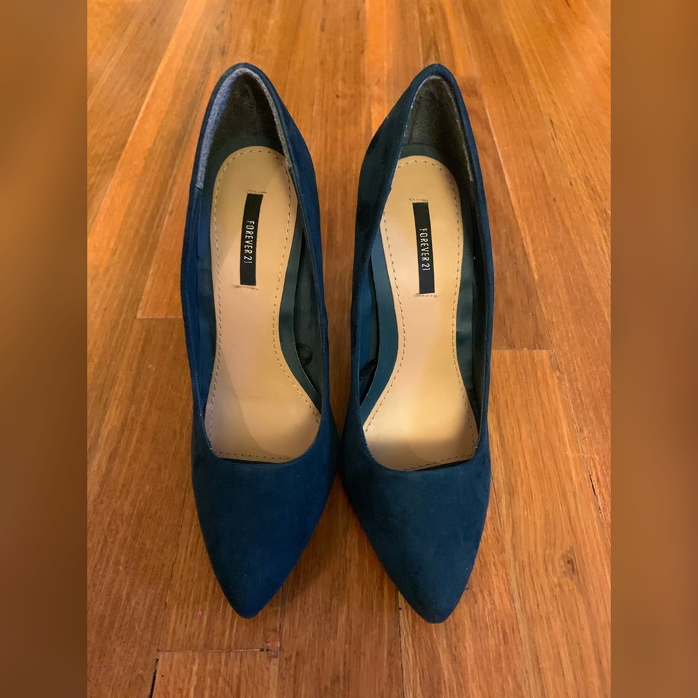 Forever 21 Deep Turquoise Suede Pumps